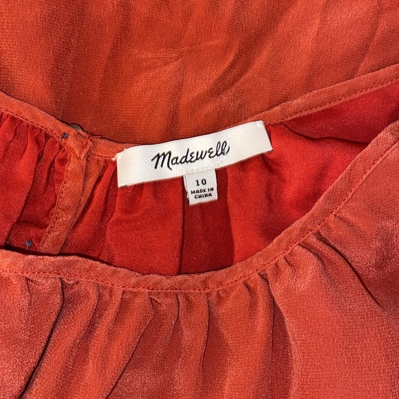 Madewell 100% Berry Silk Tie Shoulder Camisole Dress w/Pockets - Picture 9 of 11